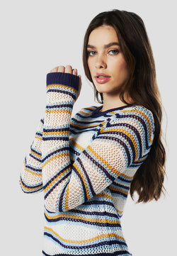 Jersei tricot ratlles fil metàl·lic dona multicolor - Koroshi 2612TR30