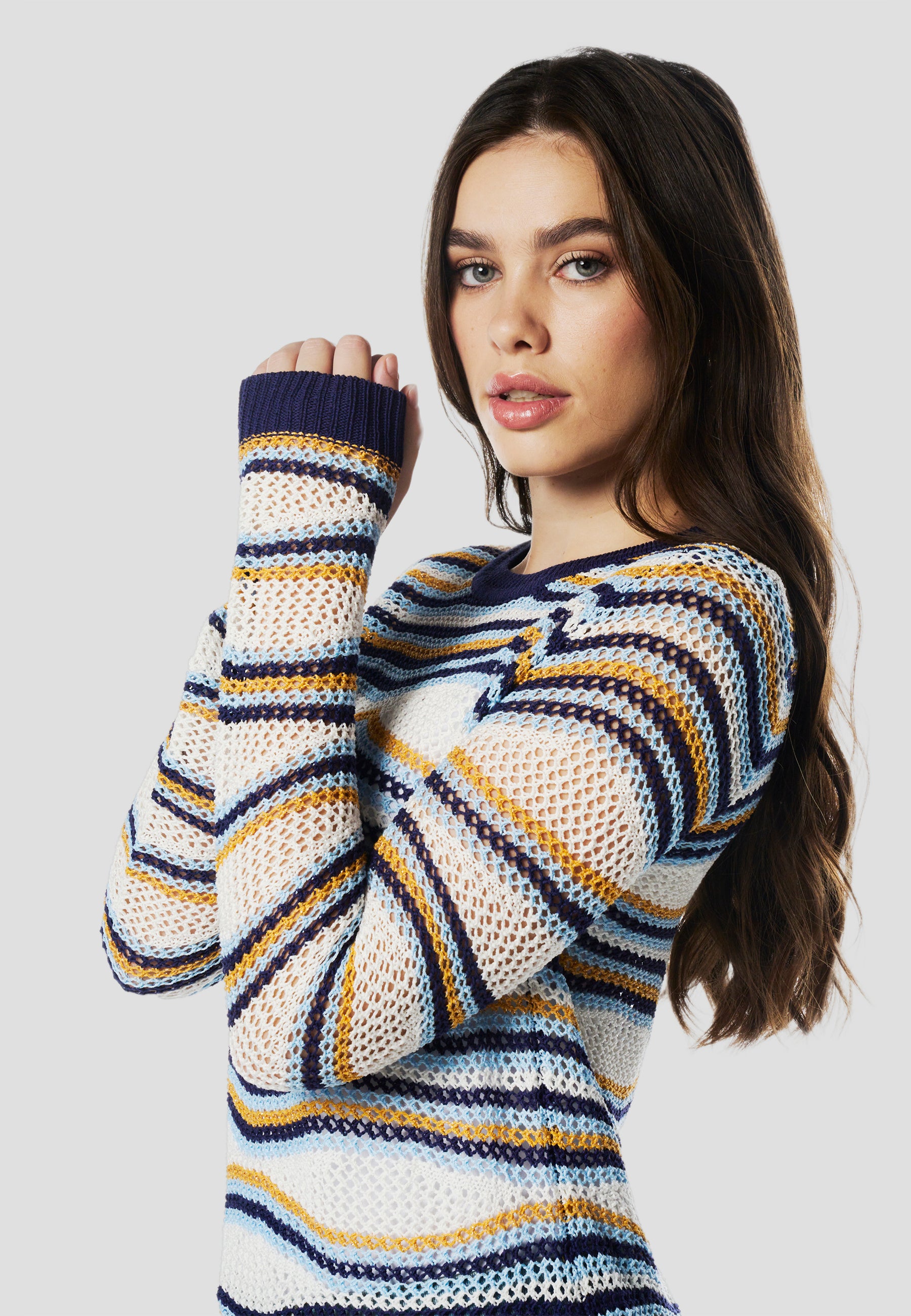 Jersey punto tricot rayas mujer