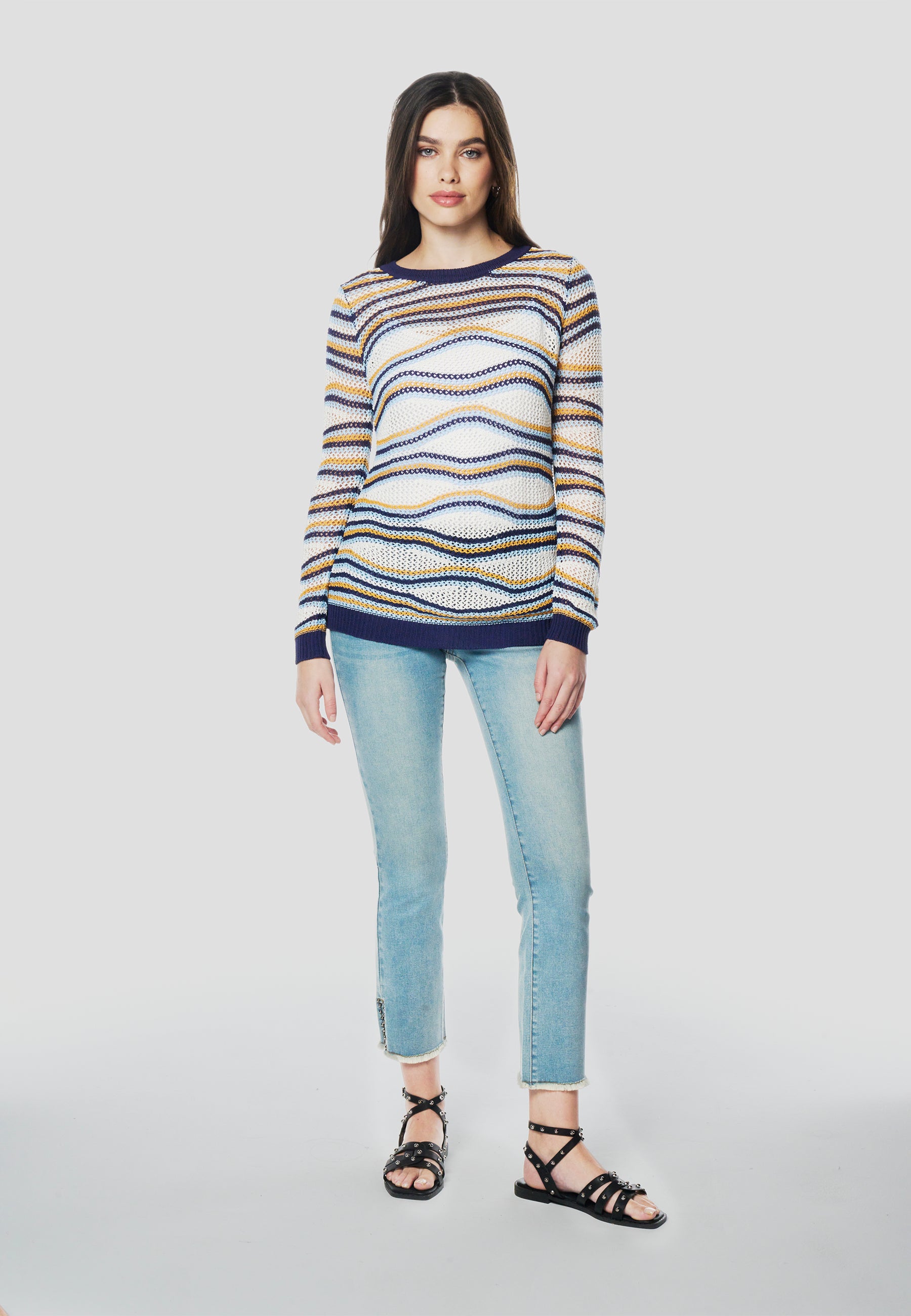 Jersey punto tricot rayas mujer