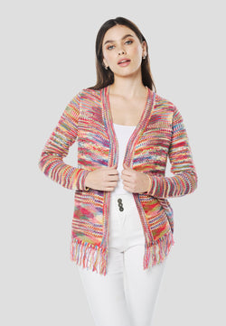 Cárdigan tricot flecos mujer multicolor - Koroshi 2612TR89