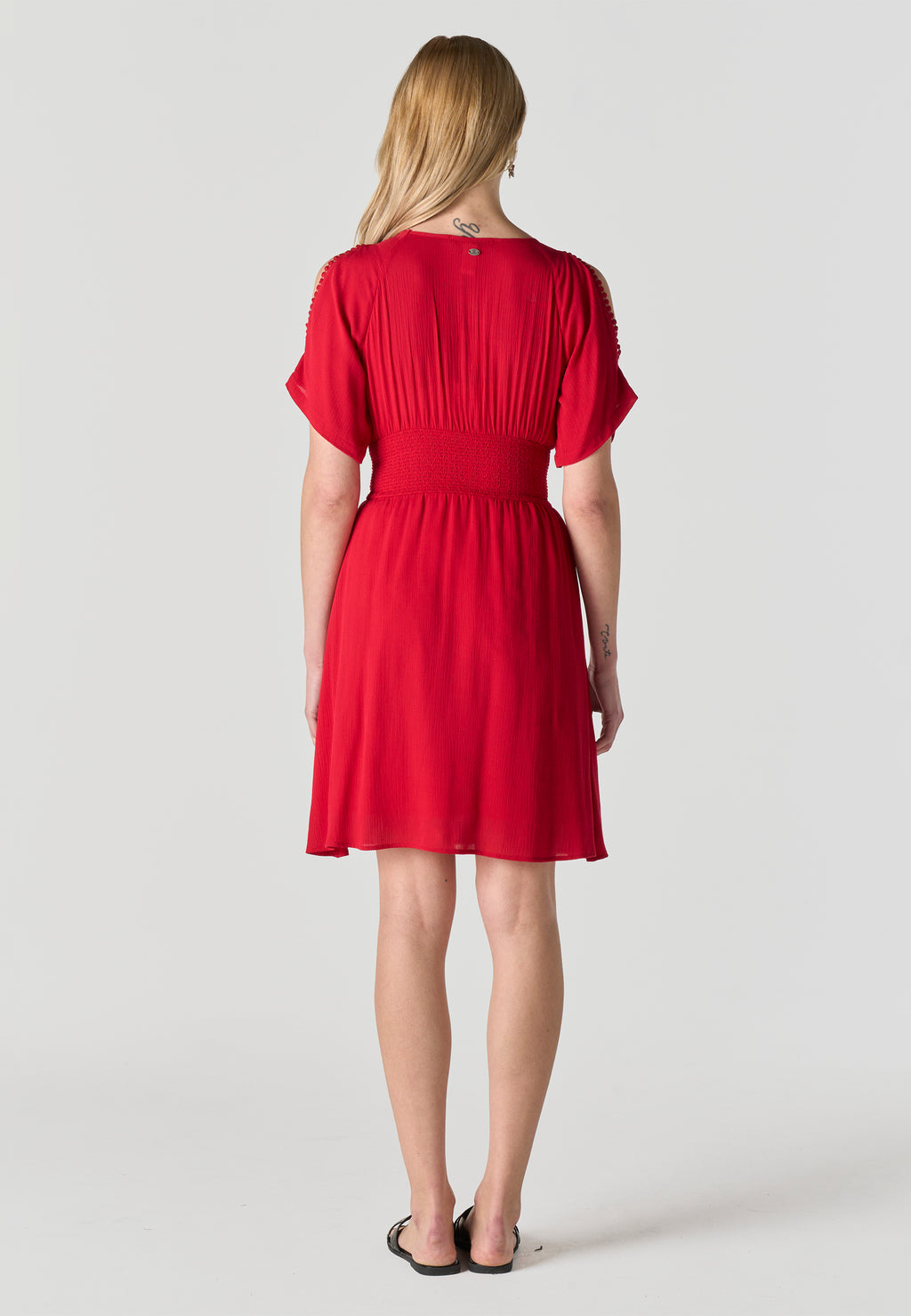 Abito corto ricamato da donna rosso - Koroshi 2612VS15