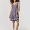 Vestido corto de tirantes con estampado para mujer
