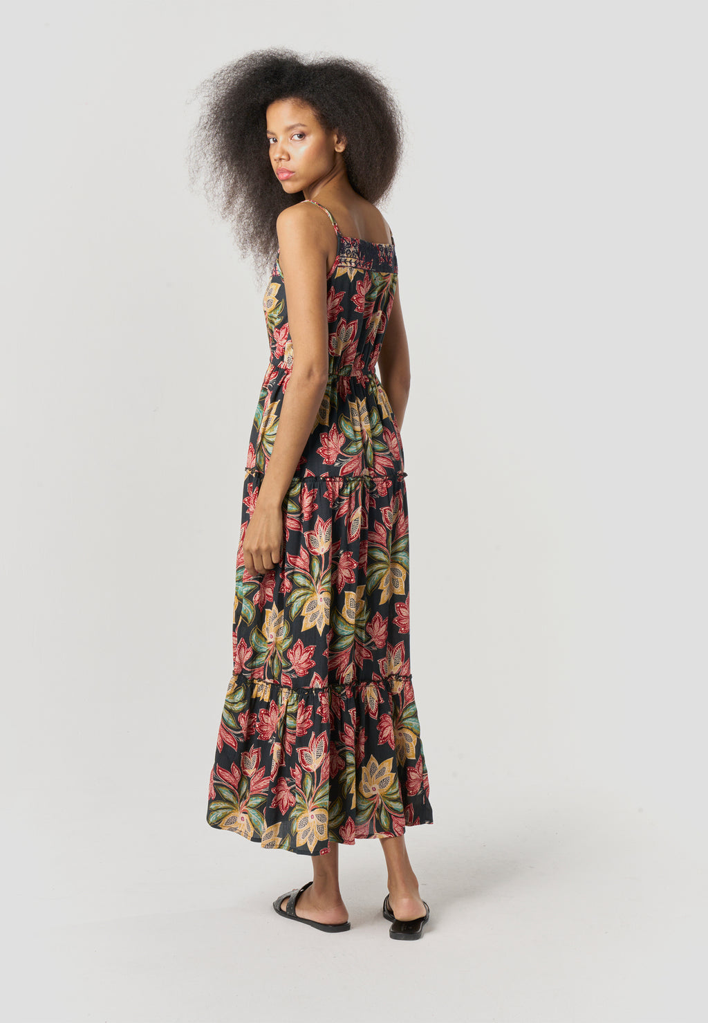 Vestido largo tirantes estampado fluido mujer multicolor - Koroshi 2612VS90