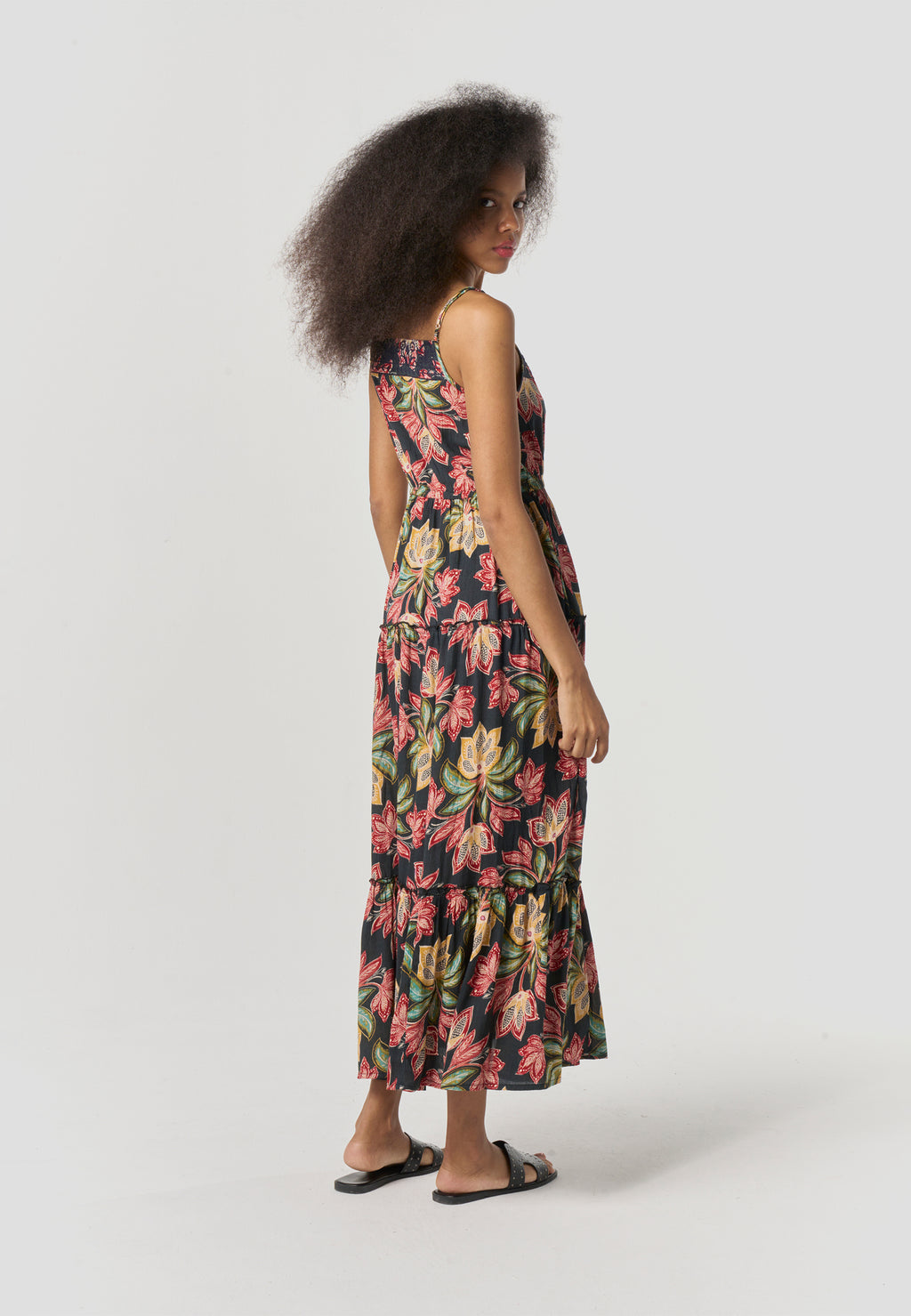 Vestido largo tirantes estampado fluido mujer multicolor - Koroshi 2612VS90