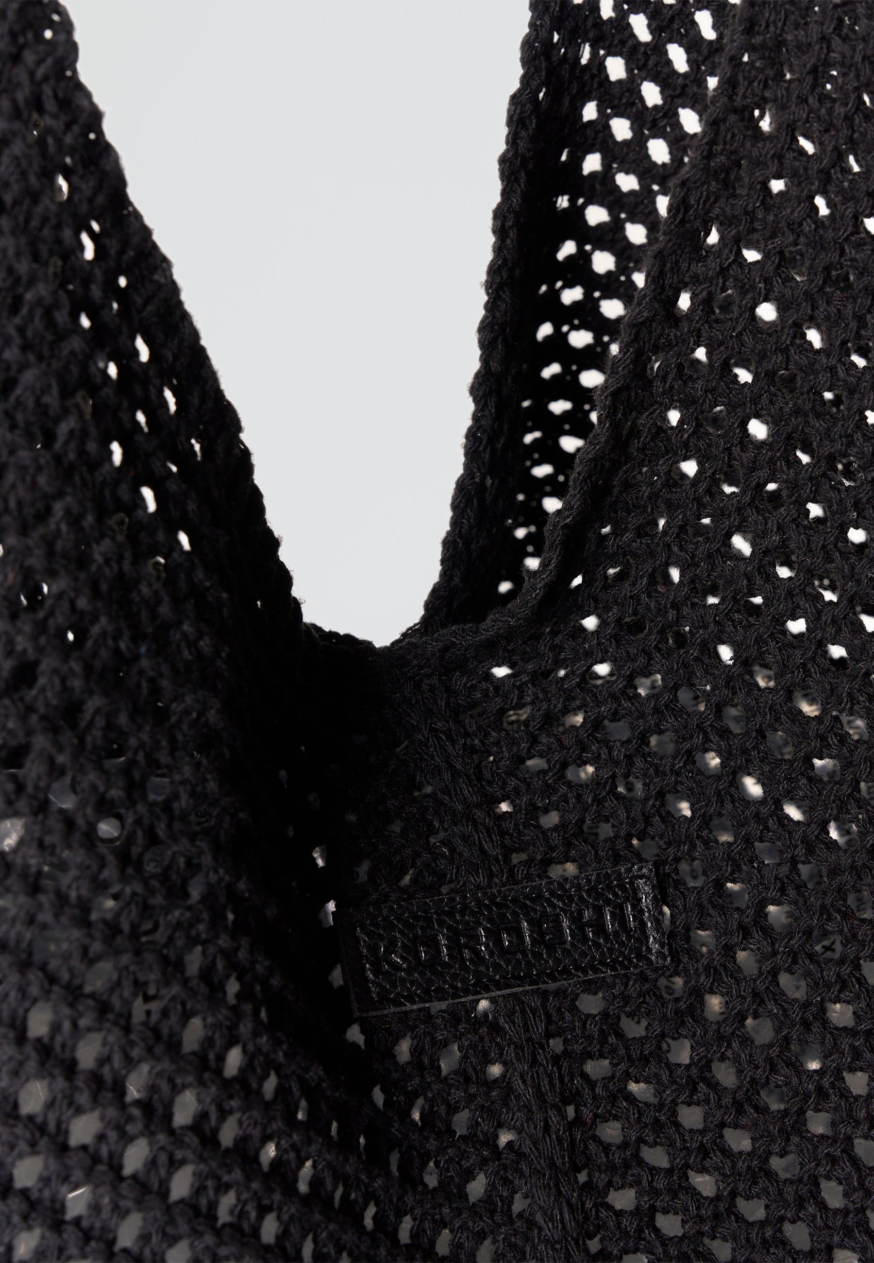 Bolso shopper  punto técnico negro mujer