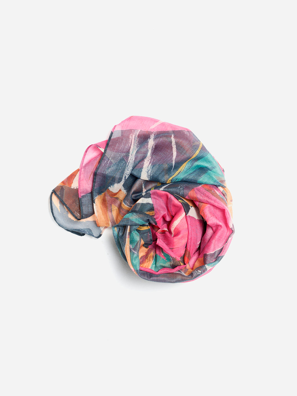 Multicolor women's tropical print foulard scarf - Koroshi 2612ZF01