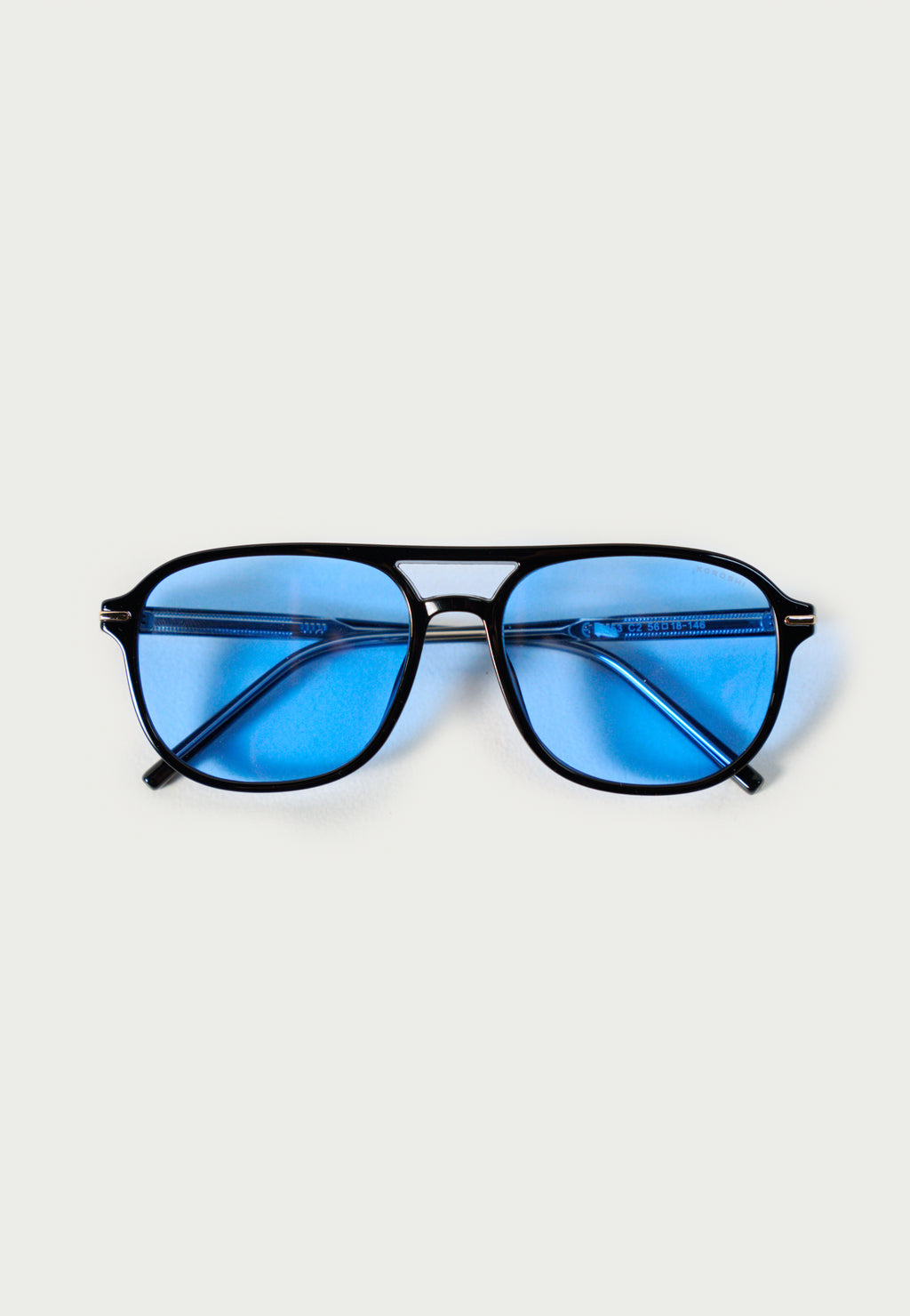 Gafas de Sol Hombre Montura Pasta Negra Lentes Azules Prot. UV – KOROSHI