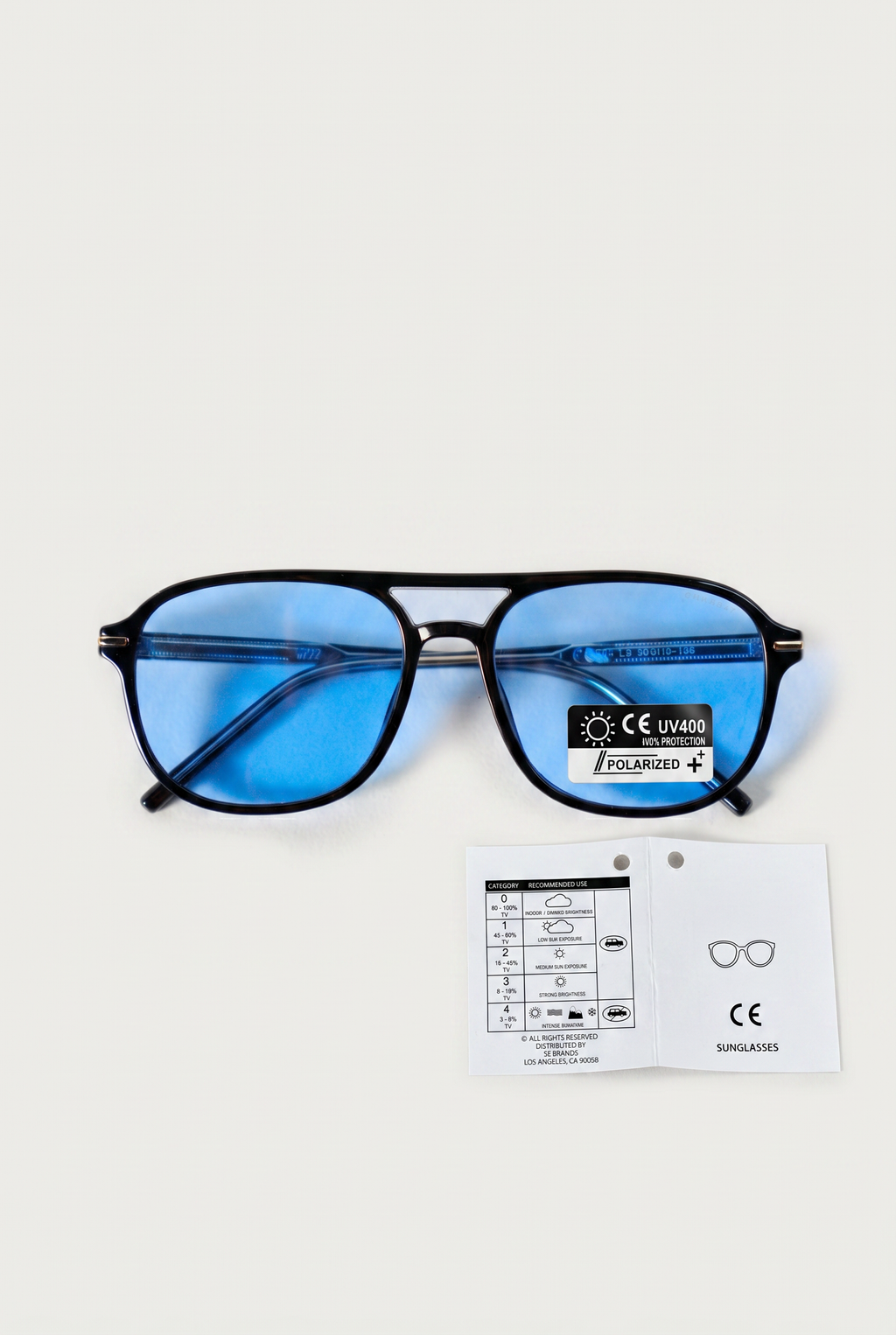 Men's Black Acetate Sunglasses with Blue Lenses, UV Protection – Koroshi