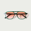 Gafas de Sol Unisex Rectangulares Verde Montura Pasta Transparente Lentes Degradadas Rosa Prot. UV – KOROSHI