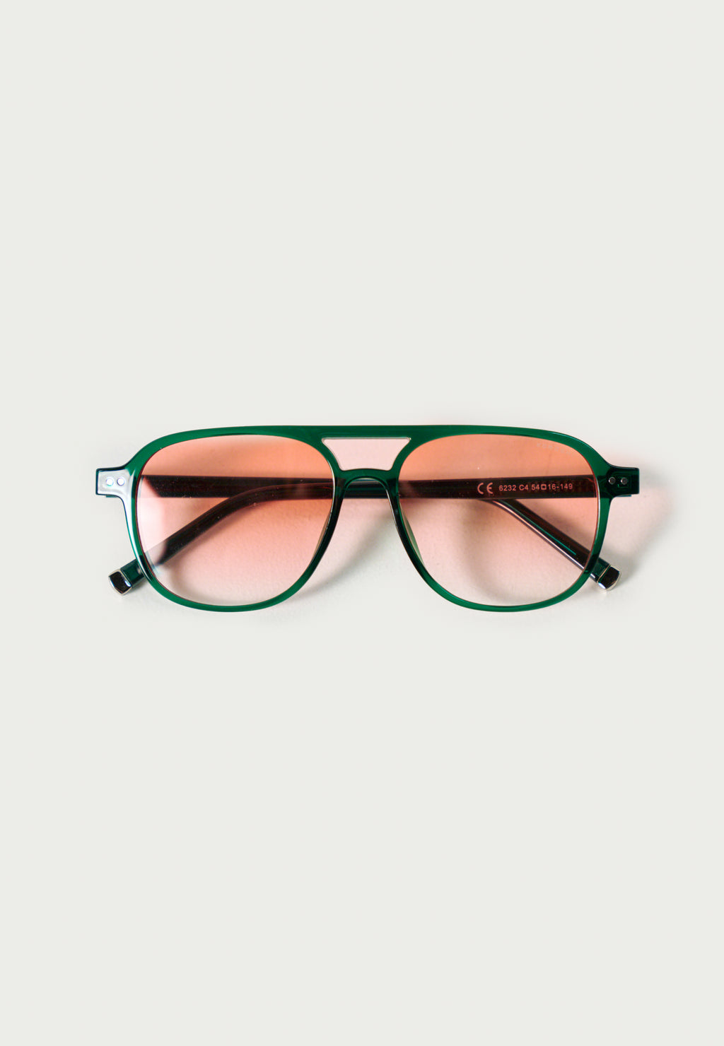 Gafas de Sol Unisex Rectangulares Verde Montura Pasta Transparente Lentes Degradadas Rosa Prot. UV – KOROSHI