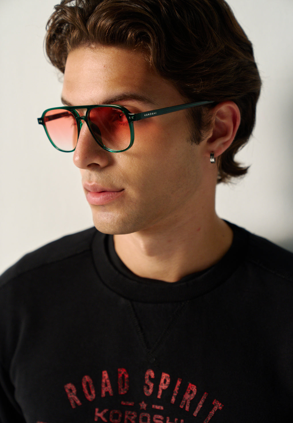 Gafas de Sol Unisex Rectangulares Verde Montura Pasta Transparente Lentes Degradadas Rosa Prot. UV – KOROSHI