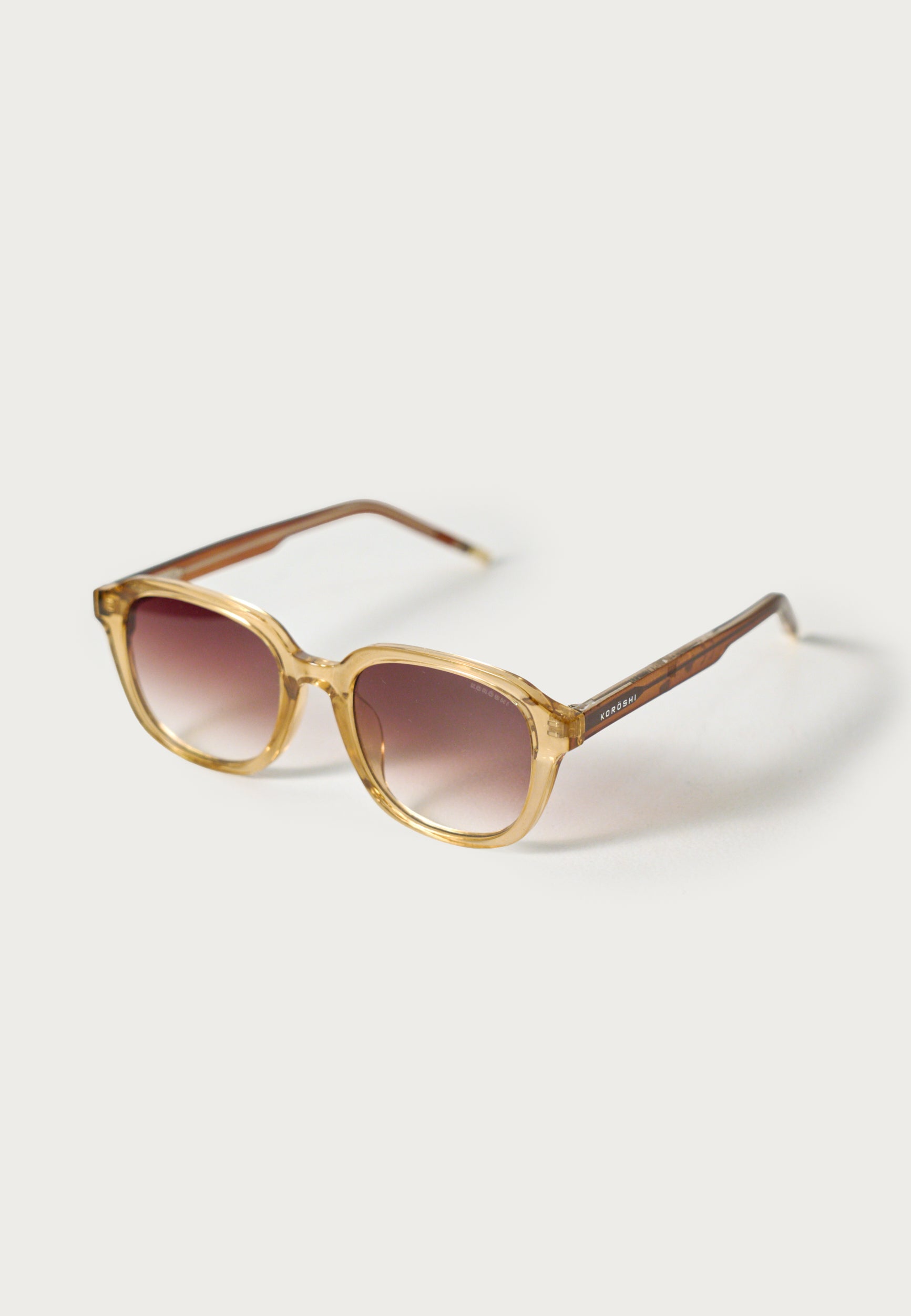 Gafas de Sol Mujer Ovaladas Marrón Montura Pasta Transparente Lentes Degradadas Prot. UV – KOROSHI