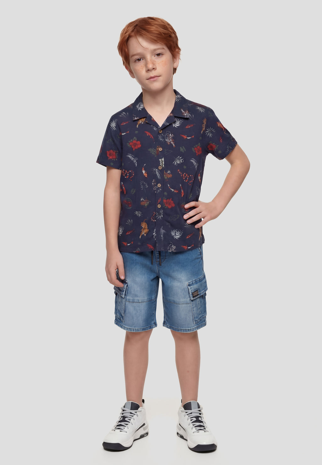 Boy's printed short sleeve shirt