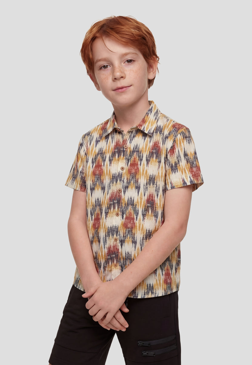 Camisa manga corta niño estampada multicolor viscosa - Koroshi 2614CC04