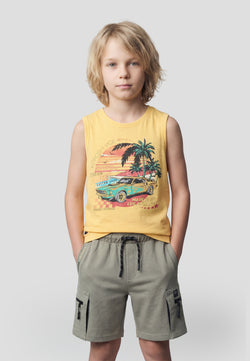 Printed Tank Top BOYS yellow - Koroshi 2614MS03