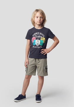 Cargo shorts BOYS khaki cotton - Koroshi 2614PS02