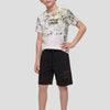 Schwarze Shorts mit elastischem Bund – Bermudas