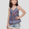 Strapless blouse with blue bow GIRLS