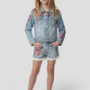 Floral embroidered denim shorts GIRLS