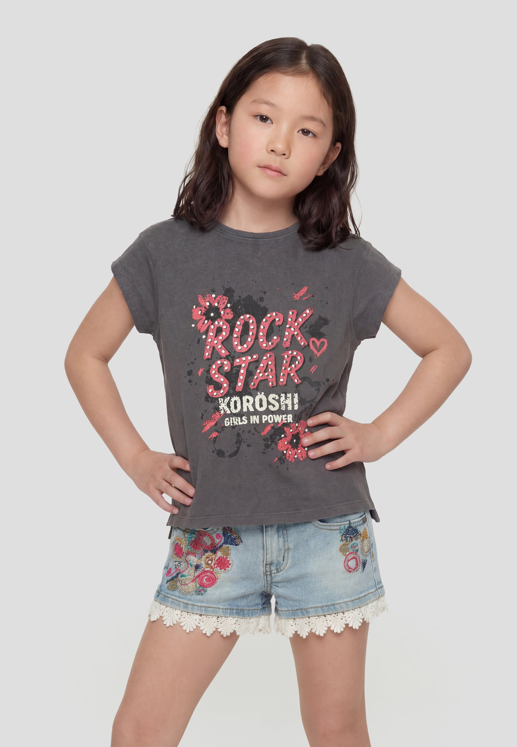 Printed short sleeve t-shirt top GIRLS