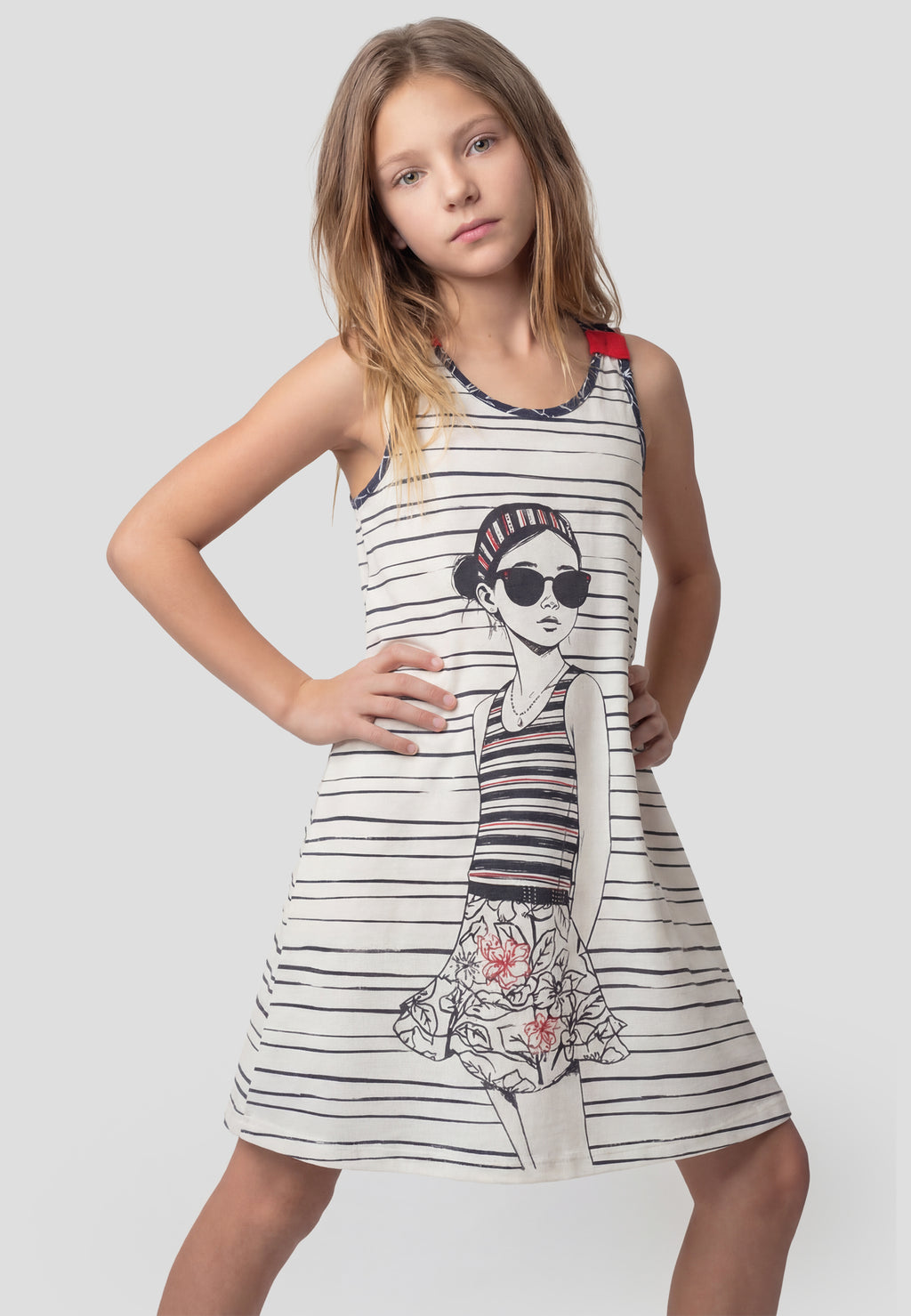 Striped strap dress GIRLS