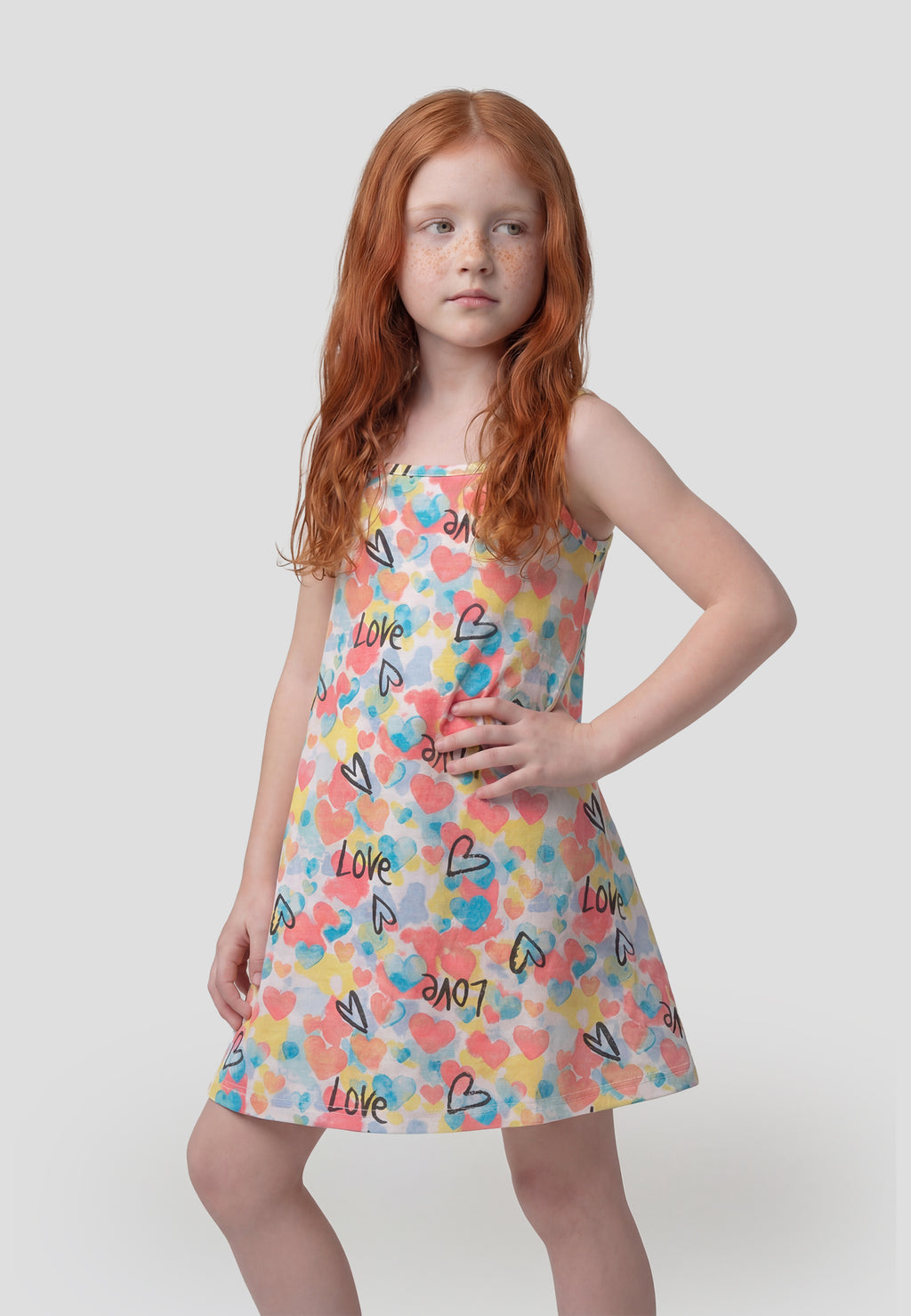 Floral print strapless dress GIRLS