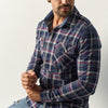Camicia uomo quadri nera manica lunga tasche con ricamo - Koroshi