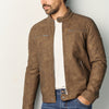Herren Bikerjacke Lederoptik Leicht Braun - Koroshi