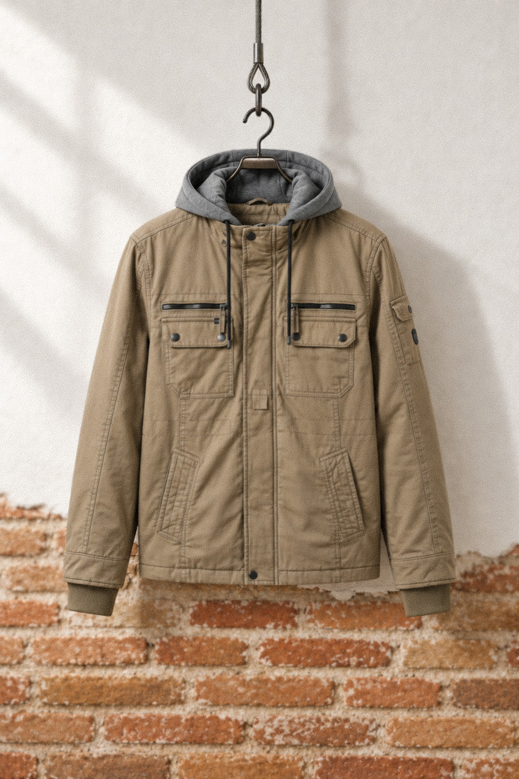 Veste blouson en coton homme marron clair – Koroshi