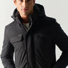 Men's Black Hooded Padded Jacket with Pockets - Koroshi