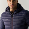 Men's Navy Padded Hooded Jacket - Koroshi