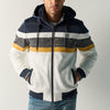 Herren Steppsweatjacke Ecru mit Kapuze - Koroshi