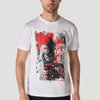 Herren T-Shirt Kurzarm Weiß Print Rundhals Regular Fit - Koroshi