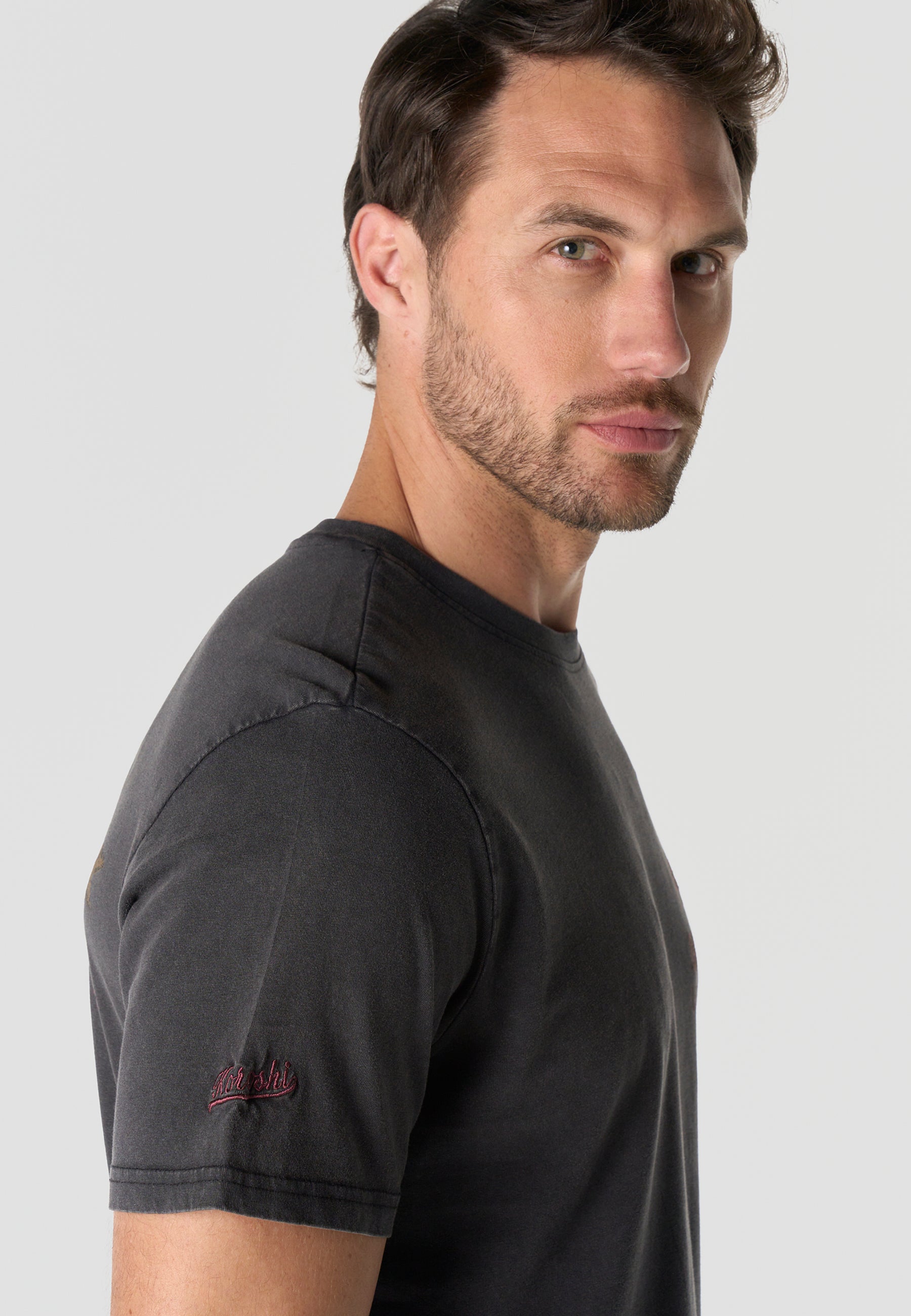 Men's Short Sleeve Front & Back Print T-Shirt - Koroshi Black