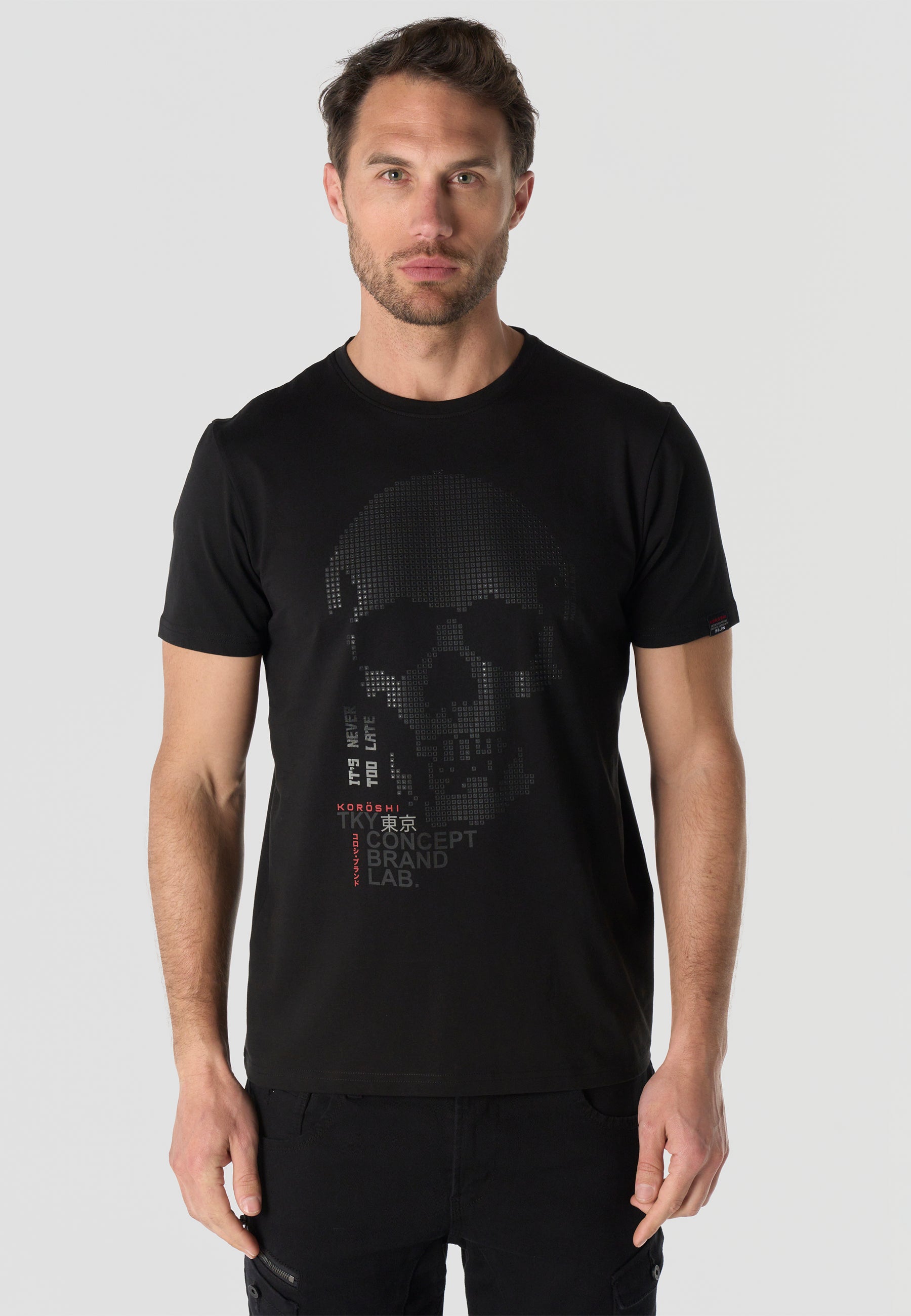 Men's Short Sleeve Printed T-Shirt - Koroshi Black
