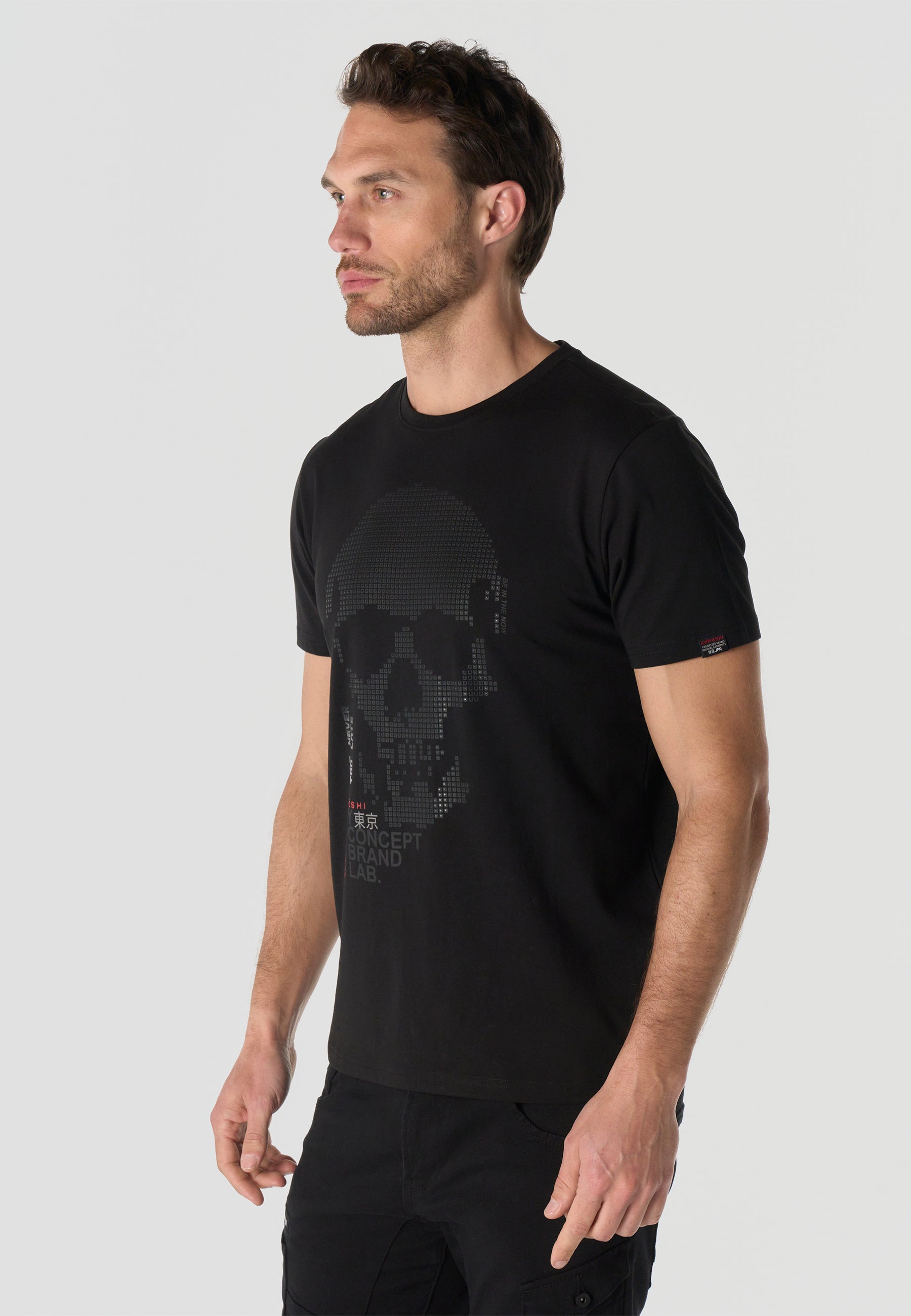 Men's Short Sleeve Printed T-Shirt - Koroshi Black