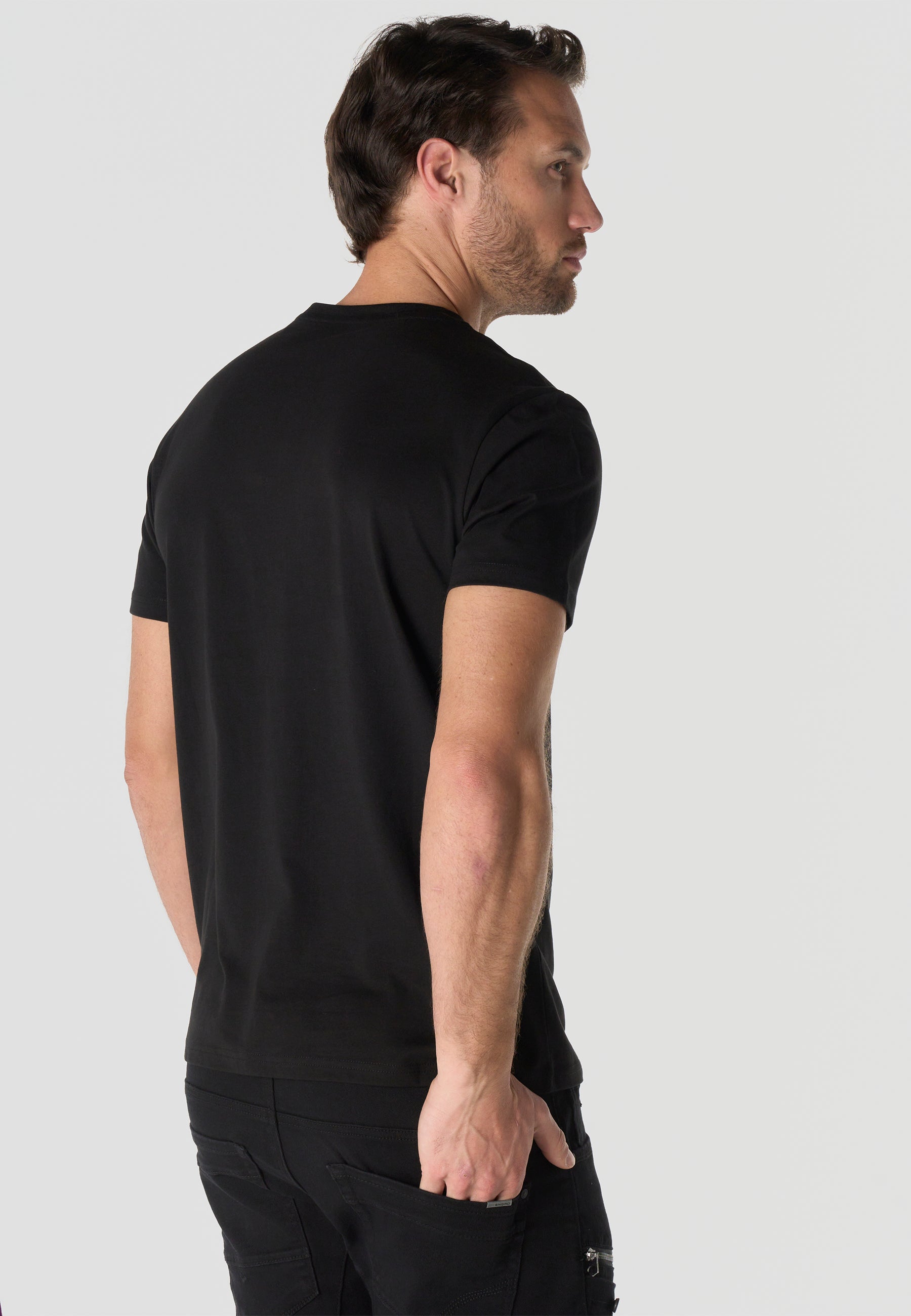 Men's Short Sleeve Printed T-Shirt - Koroshi Black