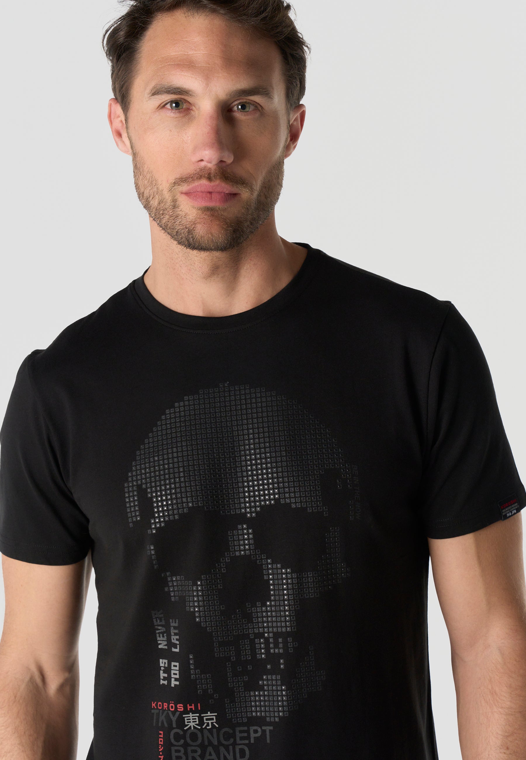 Men's Short Sleeve Printed T-Shirt - Koroshi Black