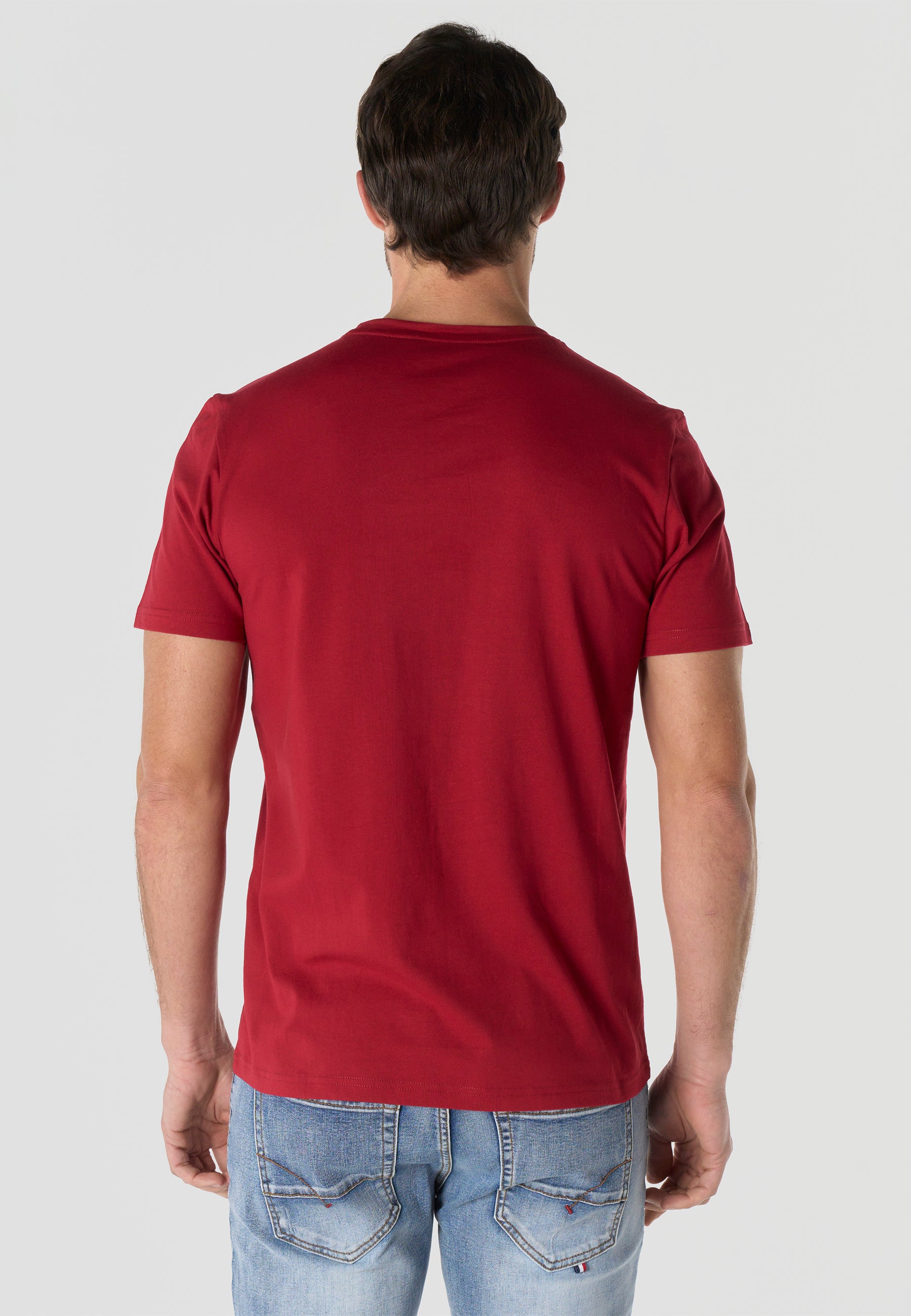 Herren T-Shirt Kurzarm Print Rundhals Regular Fit - Koroshi Rot