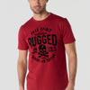 Herren T-Shirt Kurzarm Print Rundhals Regular Fit - Koroshi Rot