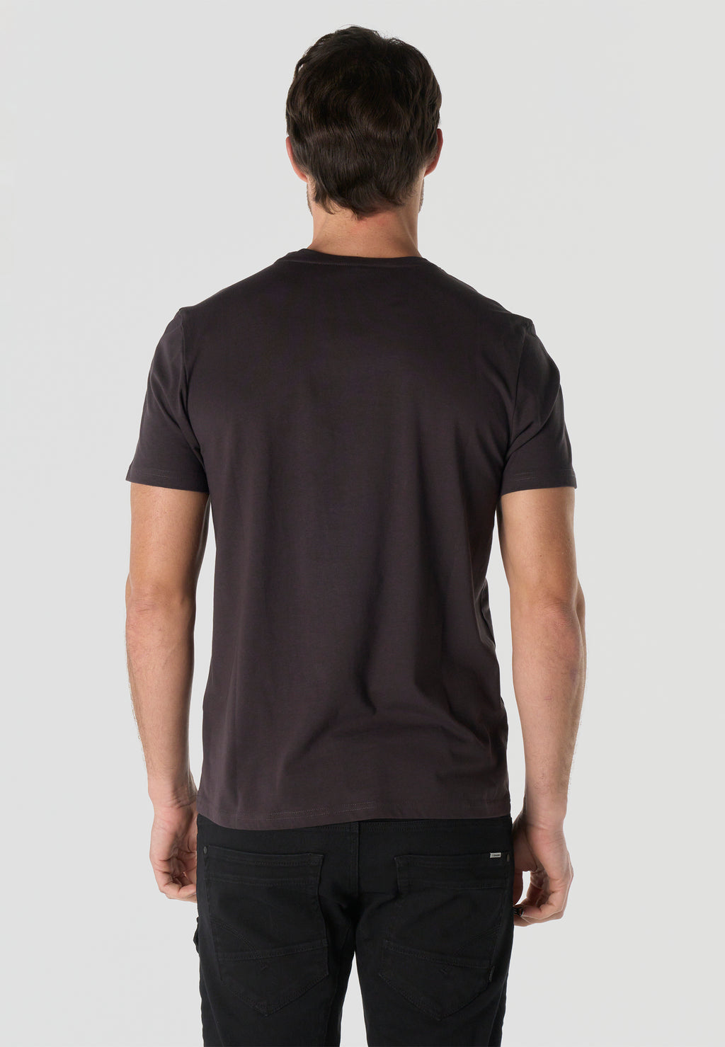 Camiseta Hombre Manga Corta Estampada Antracita Cuello Redondo Regular Fit – KOROSHI