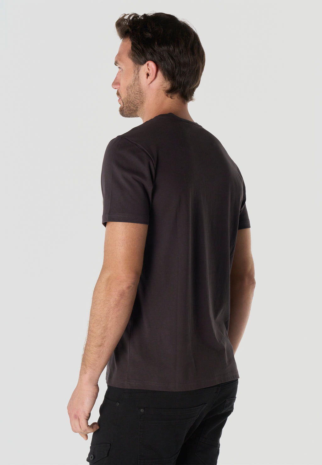 Camiseta Hombre Manga Corta Estampada Antracita Cuello Redondo Regular Fit – KOROSHI