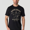 T-shirt Homme Manches Courtes Noir Imprime Devant Effet Delave Vintage Col Rond – KOROSHI