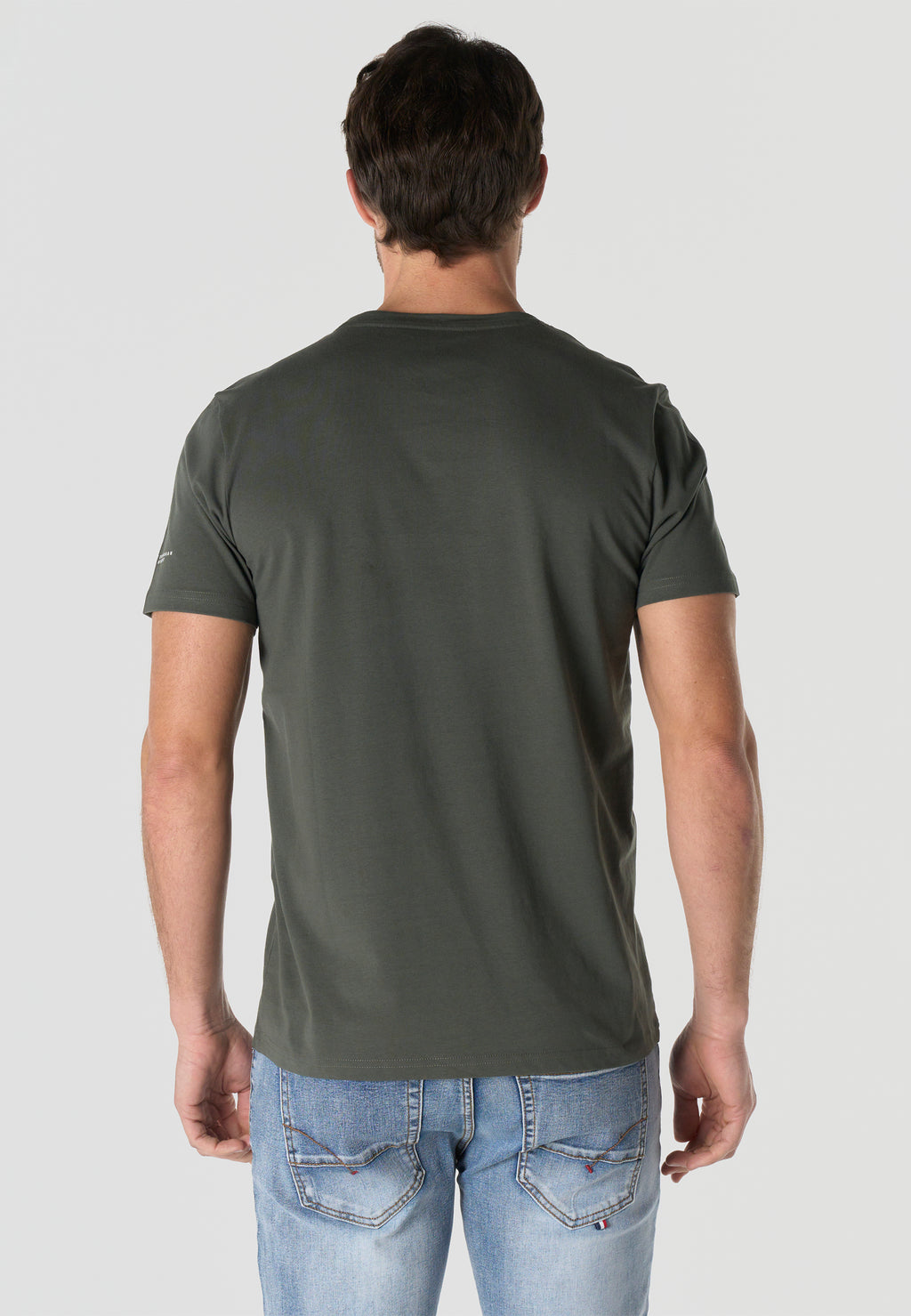 Camiseta Hombre Manga Corta Estampada Kaki Cuello Redondo Regular Fit – KOROSHI