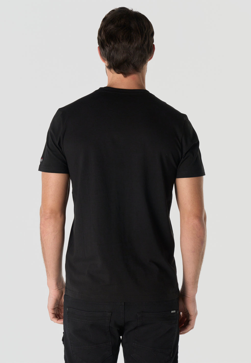 T-shirt homme manches courtes imprimé noir col rond coupe regular - KOROSHI