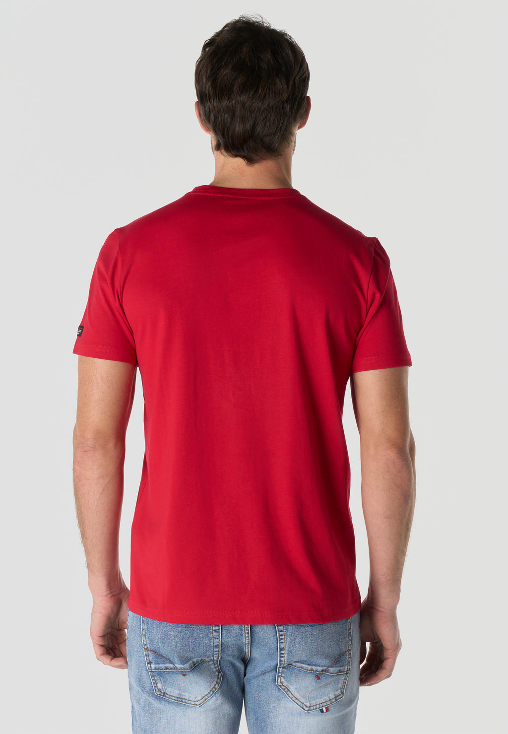 Herren T-Shirt Kurzarm Print Rundhals Regular Fit - Koroshi Rot