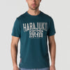 Herren T-Shirt Kurzarm Print Rundhals Regular Fit - Koroshi Petrol
