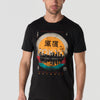 Camiseta Hombre Manga Corta Estampada Negra Cuello Redondo Regular Fit – KOROSHI