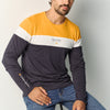 Herren Langarmshirt Colourblock Gelb - Koroshi