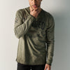 Herren Longsleeve Used-Optik Khaki – Koroshi